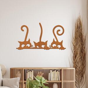 Dřevo života | Dřevěná dekorace na zeď Kočičí trio | Barva: Černá | Rozměry (cm): 40x22