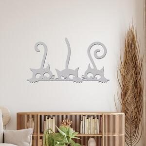 Dřevo života | Dřevěná dekorace na zeď Kočičí trio | Barva: Bílá | Rozměry (cm): 40x22