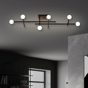 BOPP LED stropní svítidlo Bopp Cross, černé, hliník, 6 žárovek, stmívatelný, Černá, Obývací pokoj / jídelna, Hliník, Moderní