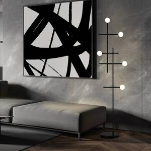 BOPP LED stojací lampa Bopp Cross, černá, hliník, stmívatelné, stmívatelný, Černá, Obývací pokoj / jídelna, Hliník, Moderní