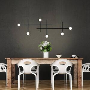 BOPP Závěsné světlo LED Bopp Cross, černé, hliník, 6 žárovek, stmívatelný, Černá, Obývací pokoj / jídelna, Hliník, Moderní