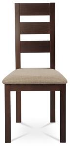 Jídelní židle masiv buk, barva ořech, látkový béžový potah BC-2603 WAL