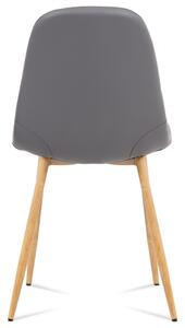 Jídelní židle, šedá látka-ekokůže, kov dub CT-391 GREY2