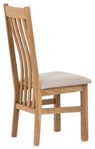 Dřevěná jídelní židle, potah krémově béžová látka, masiv dub, přírodní odstín C-2100 CRM2