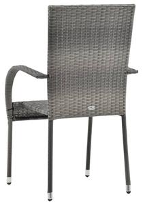 Stohovatelné zahradní židle 6 ks šedé polyratan