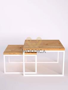 SADA čtvercových konferenčních stolků dubových Ław06 ❏50+❏60 | ❏70+❏80 | ❏90+❏100 100x45x100