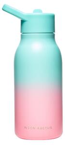 Dětská nerezová láhev, 340ml, Neon Kactus, tyrkysovo/růžová
