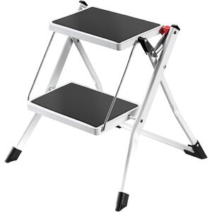 Lehké 2stupňové skládací a protiskluzové ocelové schůdky – Max 150 kg MSV