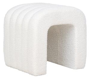 Bílý taburet z textilie bouclé Colma – House Nordic