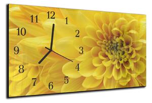 Nástěnné hodiny detail žlutý květ 30x60cm - plexi