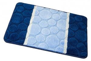 Koupelnový kobereček SIENA modrý, tečky / pruhy