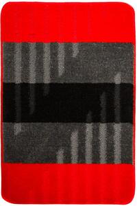 Koupelnový kobereček VIC červený / šedý, pruhy