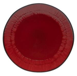 Keramický dezertní talíř RHODES 22cm červeno/černý