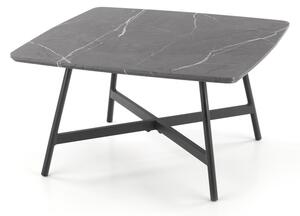 Konferenční stolek FIRRORO šedý mramor/černá