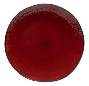 Keramický jídelní talíř RHODES 27cm červeno/černý