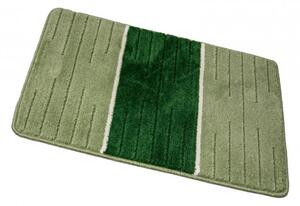 Koupelnový kobereček COMO zelený / krémový, pruhy