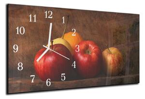 Nástěnné hodiny ovoce čerstvé jablka 30x60cm - plexi