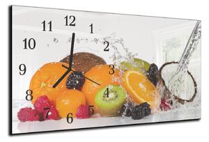 Nástěnné hodiny čerstvé ovoce ve vodě 30x60cm - plexi