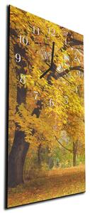 Nástěnné hodiny podzim strom v parku 30x60cm - plexi
