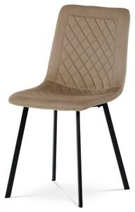 Jídelní židle NOVET — látka, kov, více barev Cappuccino