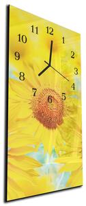 Nástěnné hodiny detail květ slunečnice 30x60cm - plexi