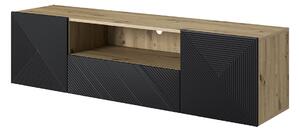 TV skříňka závěsná Asha 167 cm - artisan /Černý mat