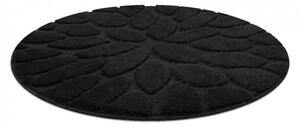 Koupelnový kobereček SUPREME STONES kamínky, černý kruh