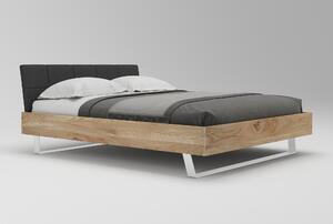 Dubová postel Steel 01 na kovových nohách 200x200