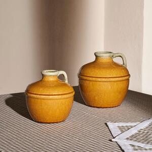 Hořčicově žlutá keramická váza Kave Home Tamariu 19.5 cm