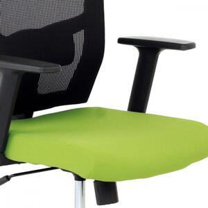 Kancelářská židle, látka zelená + černá, houpací mechnismus KA-B1012 GRN