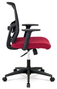 Kancelářská židle na kolečkách KOLTA – s područkami, černá/vínová