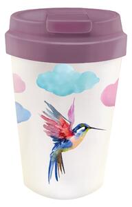 Chic.mic Cestovní hrnek Bioloco Easy cup Watercolor bird 350 ml