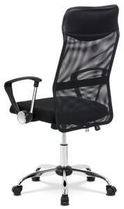 Kancelářská židle s podhlavníkem z ekokůže, potah černá látka MESH a síťovina M KA-E305 BK