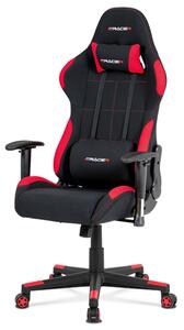 Kancelářská židle, houpací mech., černá + červená látka, plastový kříž KA-F02 RED