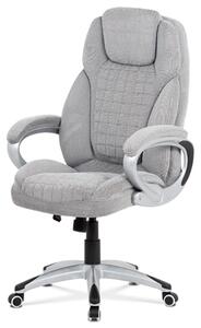 Kancelářská židle, šedá látka, kříž plast stříbrný, houpací mechanismus KA-G196 SIL2