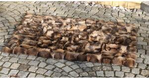 Špongr Kožešinový koberec z finského mývalovce 120 x 173 cm velký Natur