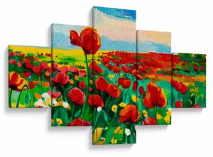 Obraz pole s vlčími máky (125x70 cm)