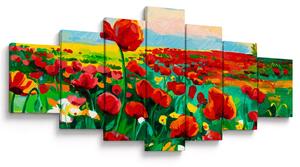 Obraz pole s vlčími máky (210x100 cm)