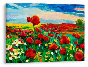 Obraz pole s vlčími máky (70x50 cm)