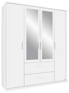 ŠATNÍ SKŘÍŇ SE ZRCADLEM, bílá, 181/212/58 cm MID.YOU - Šatní skříně, Online Only