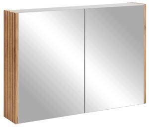 Rodan Zrcadlová Skříňka 80 cm - Šedá - Boční Panely Dub Craft Zlatý - Závěsná - Bezúchytková - 2dveřová - VENA