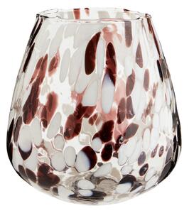 Skleněná váza z brokového skla Brown/White/Clear 17 cm