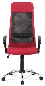 Kancelářská židle, bordó látka a černá síťovina MESH, houpací mech., kovový kříž KA-V206 BOR