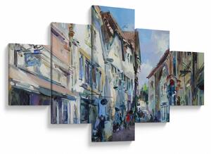Obraz - Ulička starého města, akrylová malba (125x70 cm)