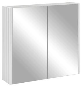 Rodan Zrcadlová Skříňka 60 cm - Šedá - Bílé Boční Panely - Závěsná - Bezúchytková - 2dveřová - BELLO