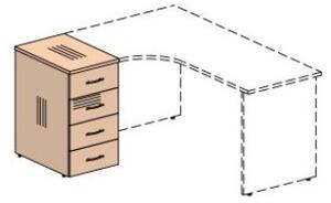 Ergonomický stůl Impress 160 x 90 cm, levý, ořech dijon