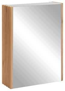 Rodan Zrcadlová Skříňka 40 cm - Šedá - Boční Panely Dub Craft Zlatý - Závěsná - Bezúchytková - 1dveřová - BELLO