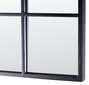 Kovové nástěnné zrcadlo ve tvaru okna 40 x 120 cm černé BROUAGE