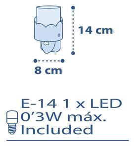 Dalber LED Lampička do zásuvky MOON 61235T modrá