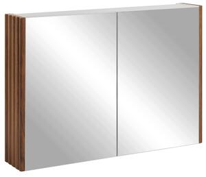 Rodan Zrcadlová Skříňka 80 cm - Šedá - Boční Panely Dub Ořech - Závěsná - Bezúchytková - 2dveřová - BELLO